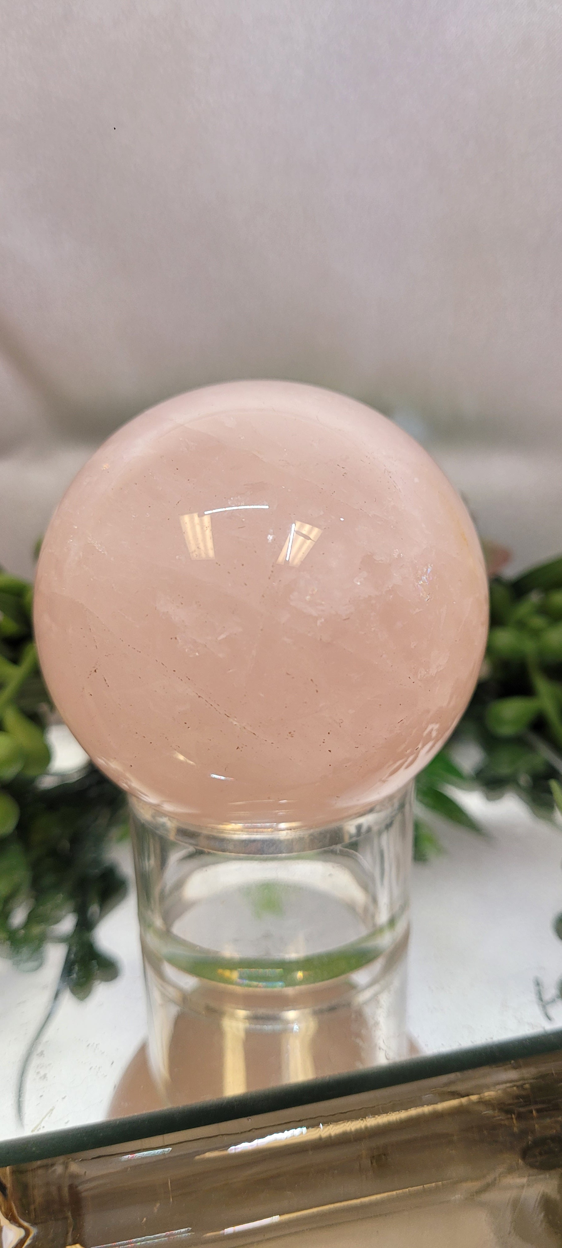 Rose Quartz Sphere | Natural Pink Quartz Crystal Sphere | 59.9mm | 270g