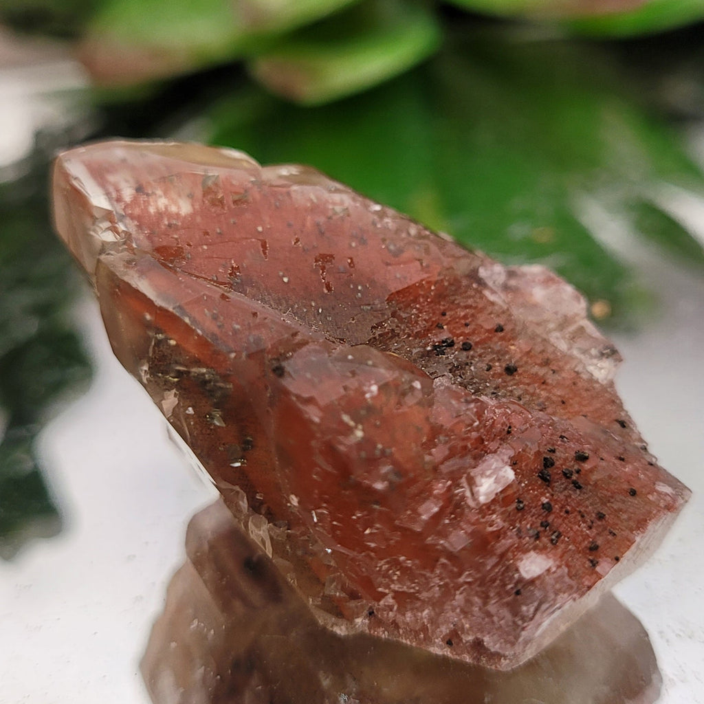 Dogtooth Calcite with Hematite Inclusions | Natural Red Phantom Crystal | 25g
