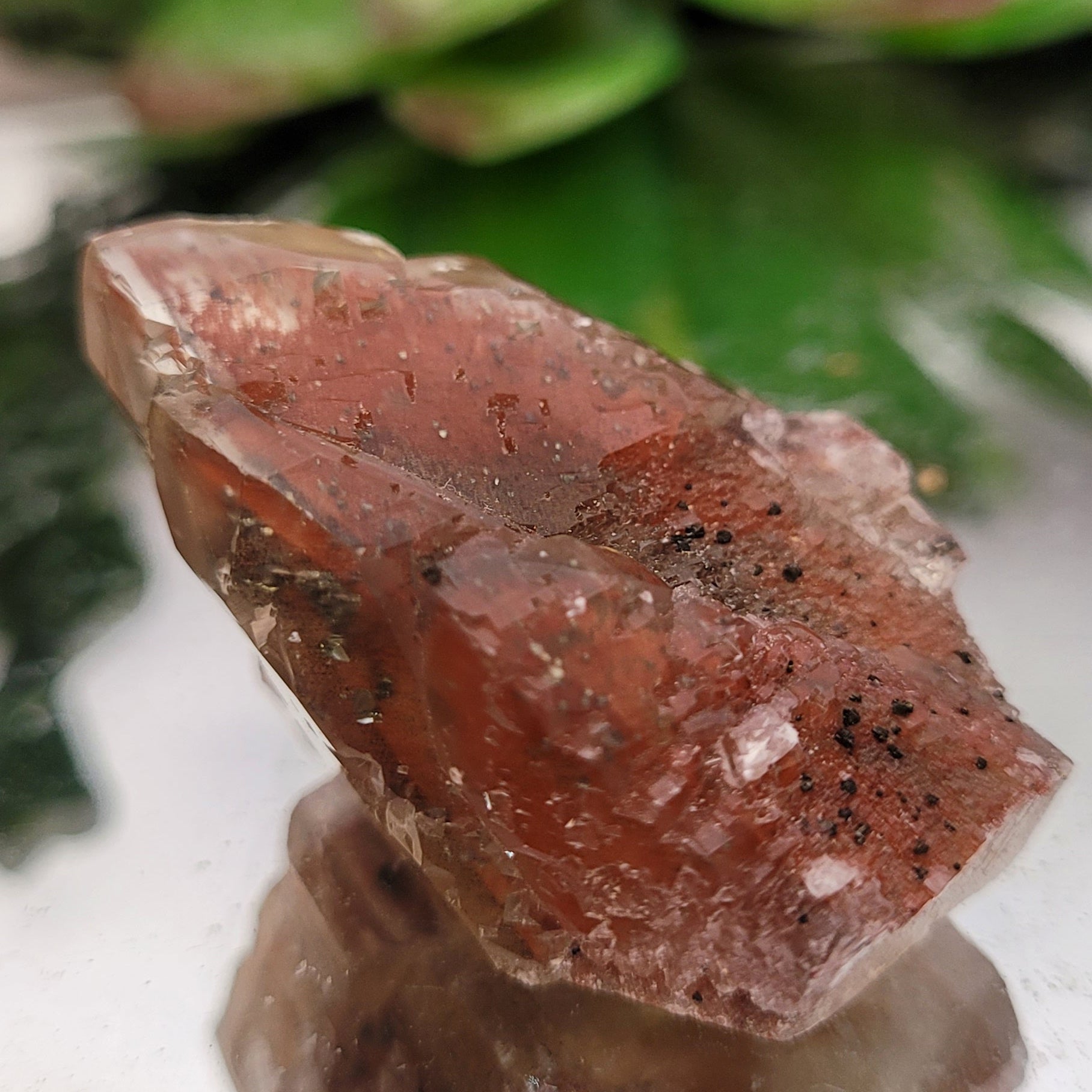 Dogtooth Calcite with Hematite Inclusions | Natural Red Phantom Crystal | 25g