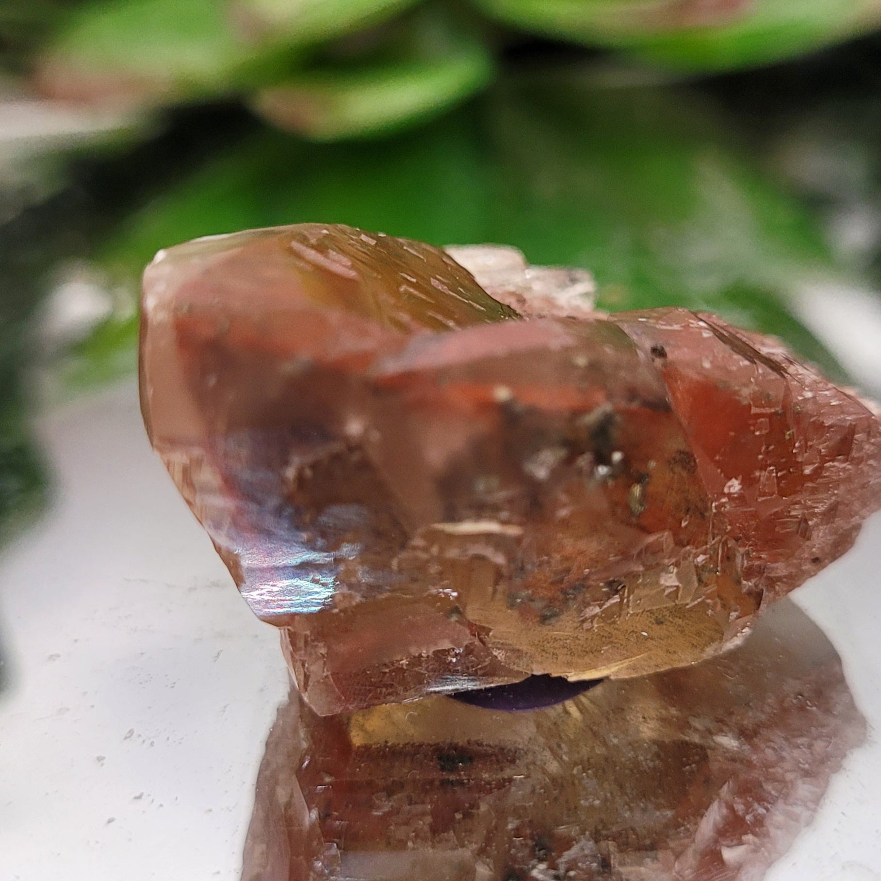 Dogtooth Calcite with Hematite Inclusions | Natural Red Phantom Crystal | 25g