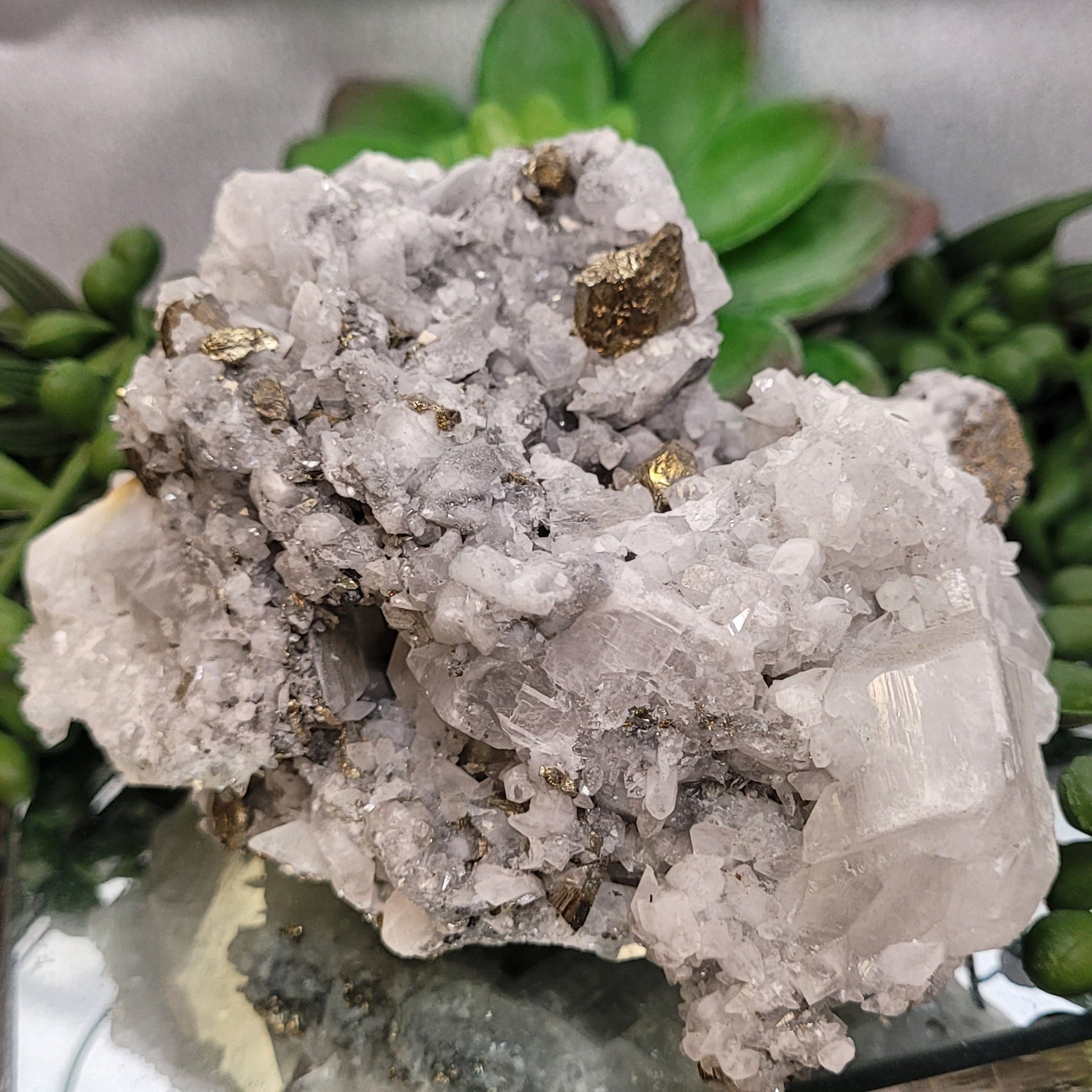 Pyrite with Quartz & Calcite Specimen