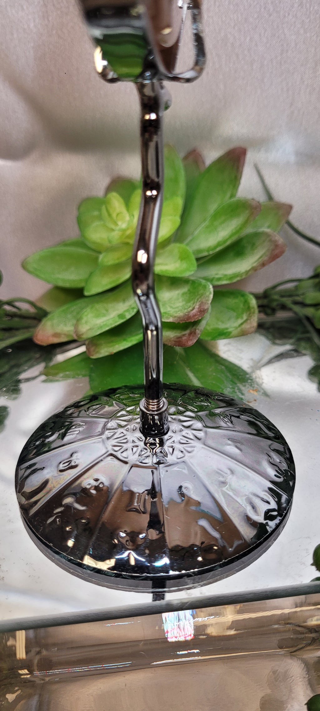 Fire Quartz Crescent Moon on Stand