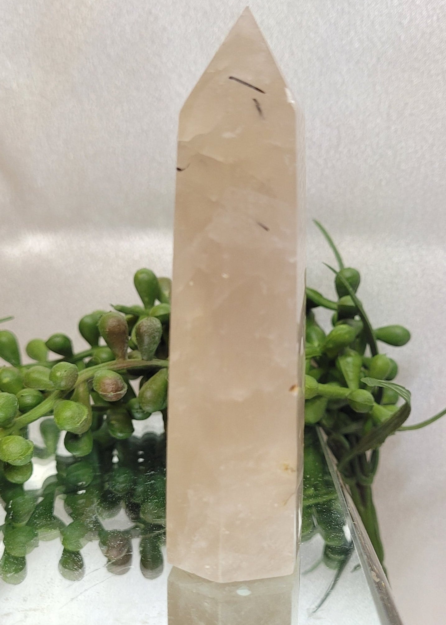 Tourmalinated Quartz Tower | Black Tourmaline in Quartz Point | 83 g | 92.7 mm