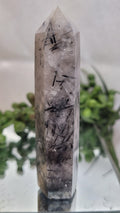 Tourmalinated Quartz Tower | Dense Black Tourmaline Inclusions | 55 g | 84 mm