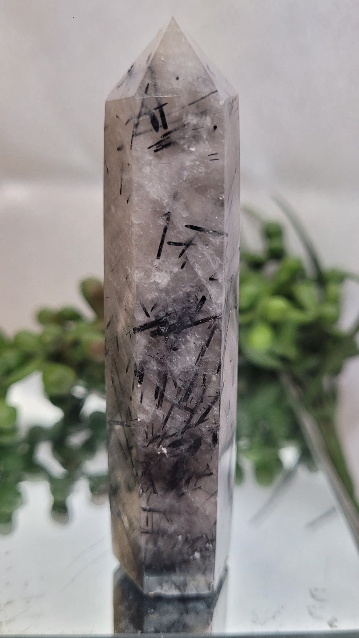 Tourmalinated Quartz Tower | Dense Black Tourmaline Inclusions | 55 g | 84 mm