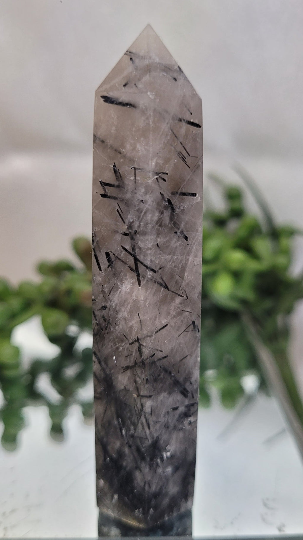 Tourmalinated Quartz Tower | Dense Black Tourmaline Inclusions | 55 g | 84 mm