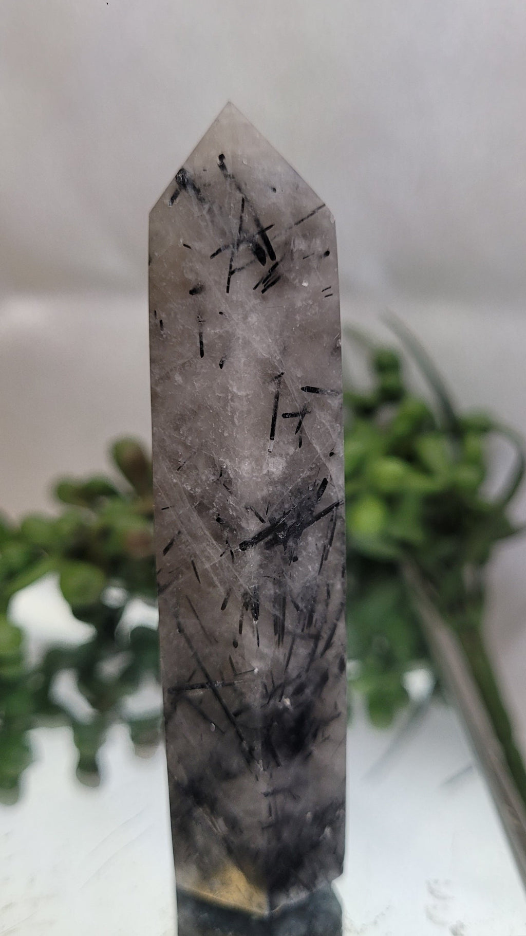 Tourmalinated Quartz Tower | Dense Black Tourmaline Inclusions | 55 g | 84 mm