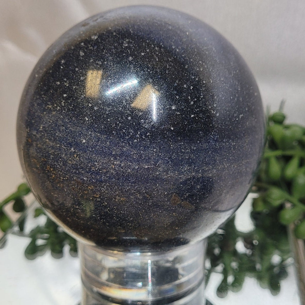 Large Dumortierite Quartz Sphere | 80.4mm Midnight Blue Crystal Sphere | Collector Piece