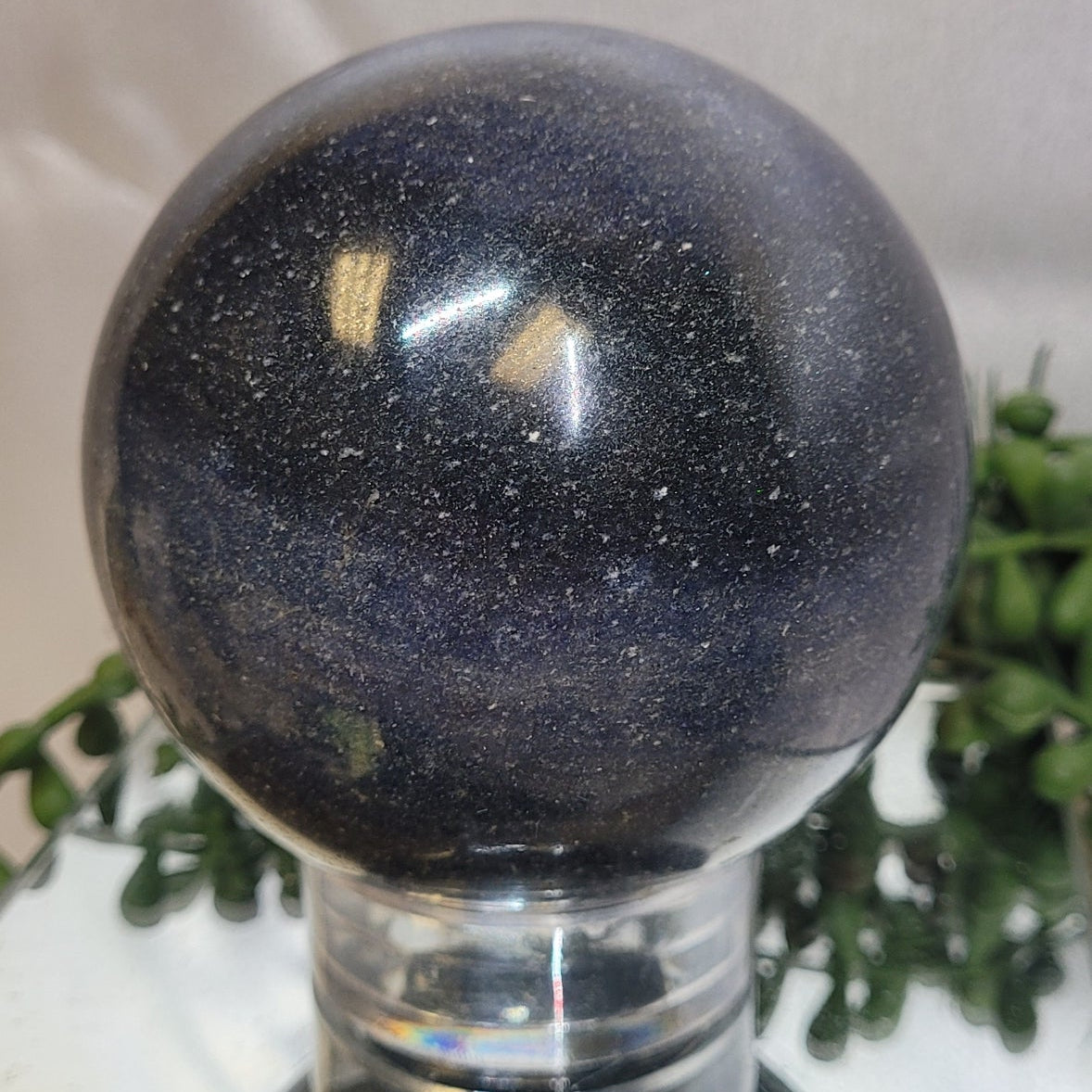 Large Dumortierite Quartz Sphere | 80.4mm Midnight Blue Crystal Sphere | Collector Piece