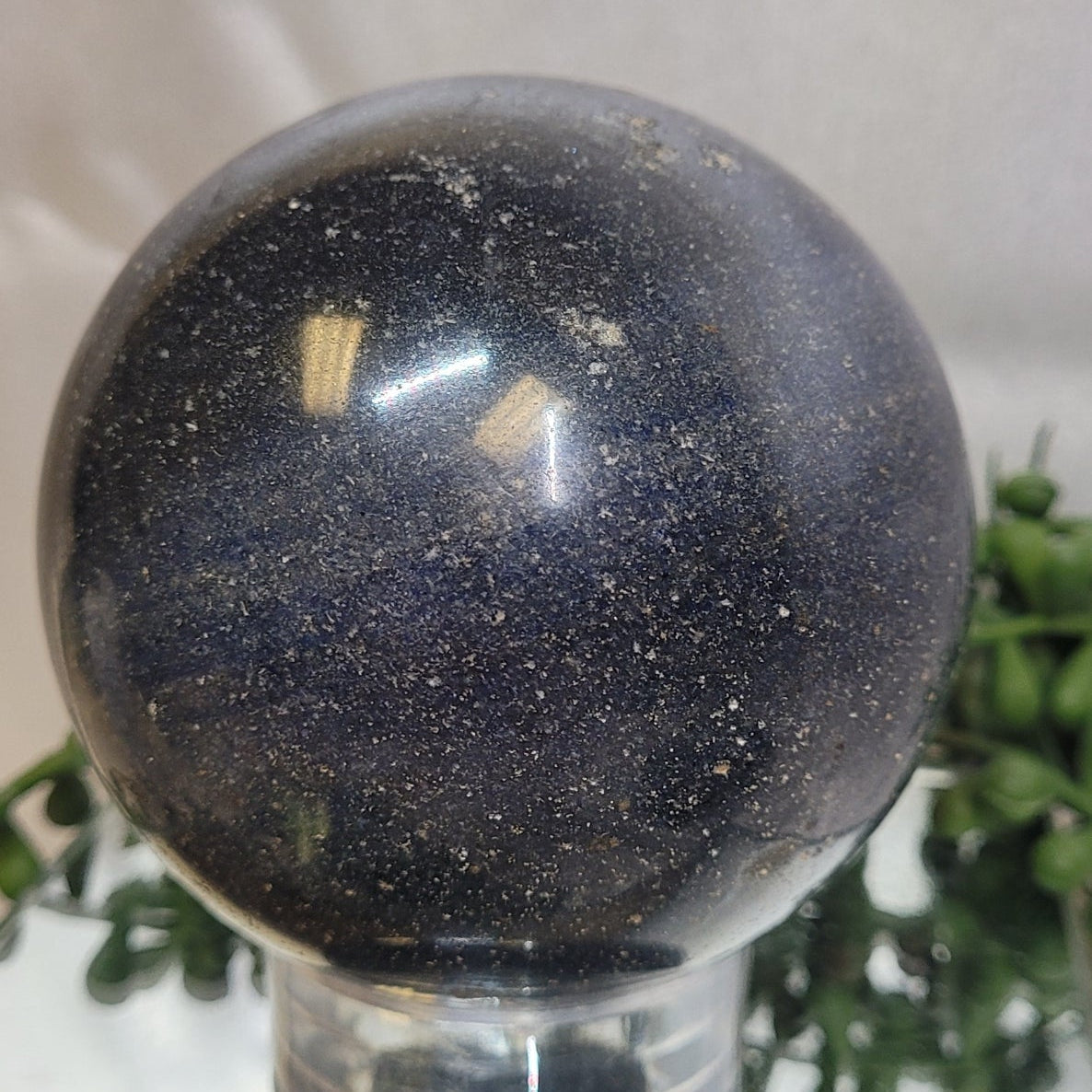Large Dumortierite Quartz Sphere | 80.4mm Midnight Blue Crystal Sphere | Collector Piece