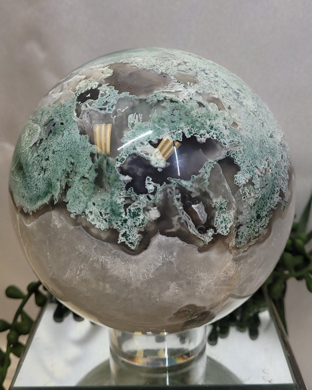 Moss Agate Sphere Collector Grade  | 116 mm | 2,148 g