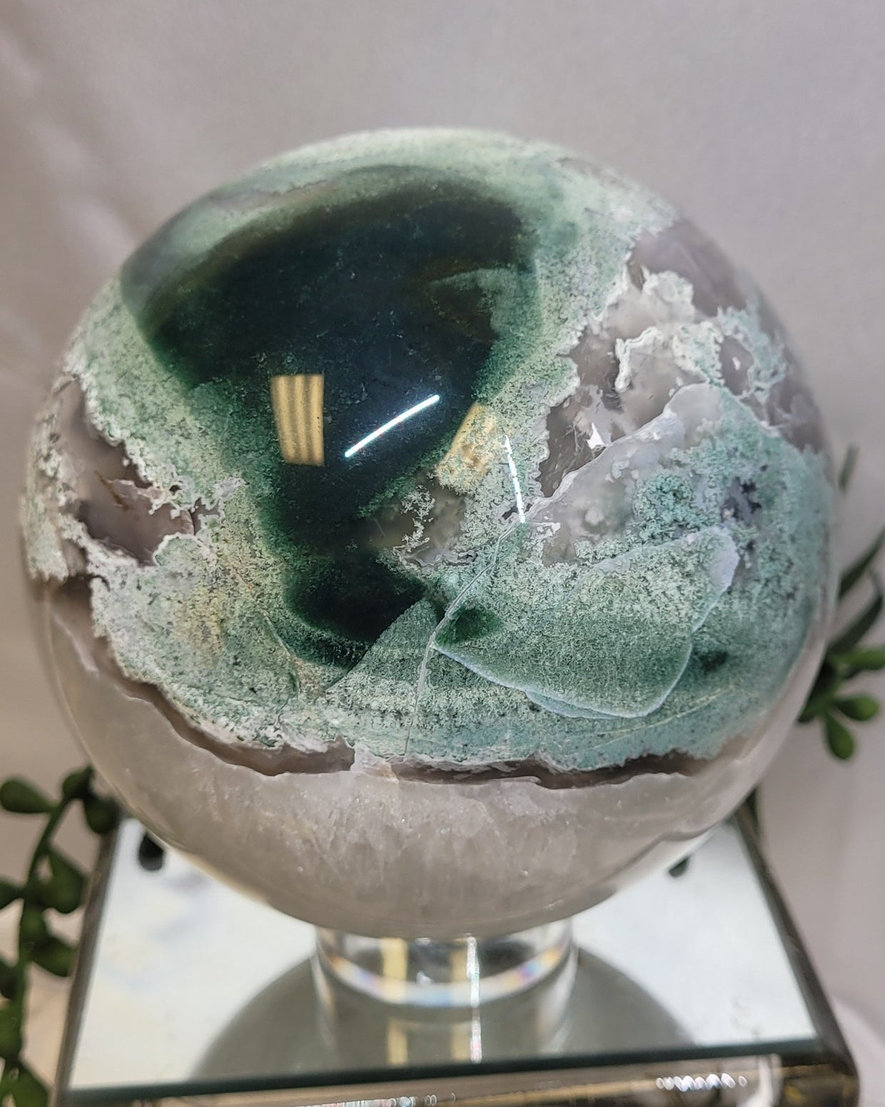 Moss Agate Sphere Collector Grade  | 116 mm | 2,148 g