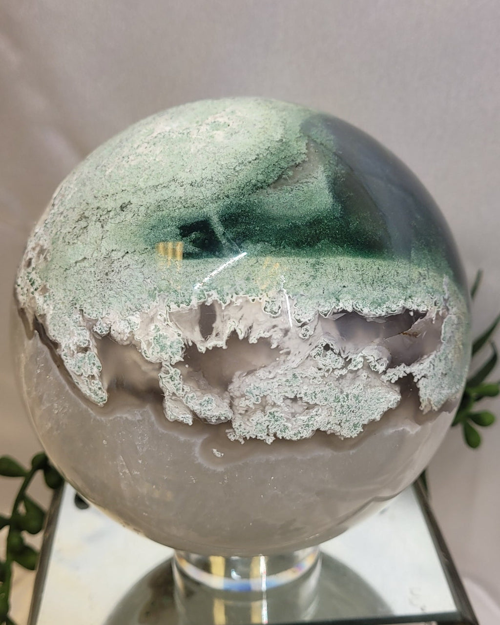 Moss Agate Sphere Collector Grade  | 116 mm | 2,148 g