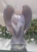 Druzy Agate Angel Carving | Natural Banded Agate Crystal Angel | 101g