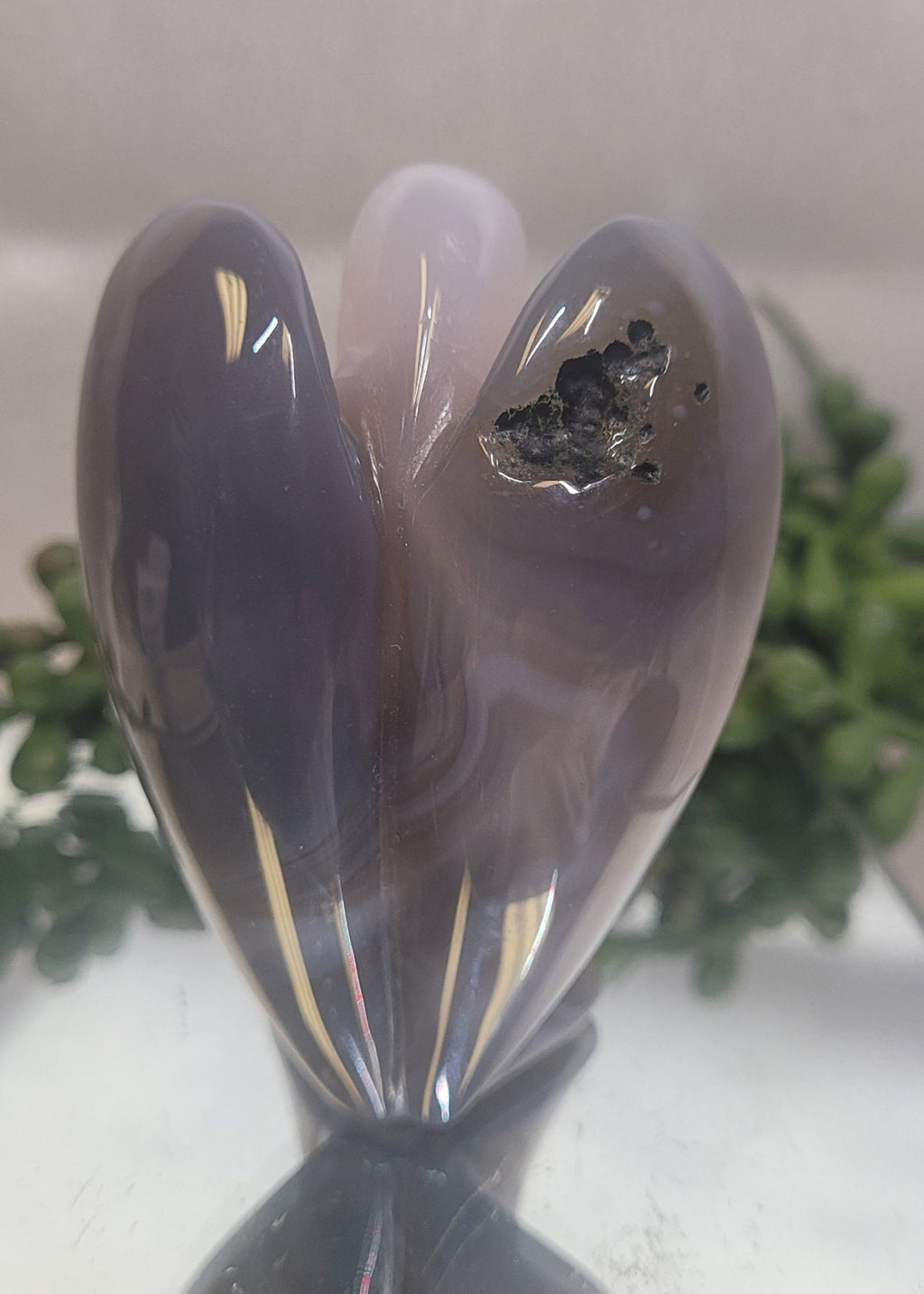 Druzy Agate Angel Carving | Natural Banded Agate Crystal Angel | 101g