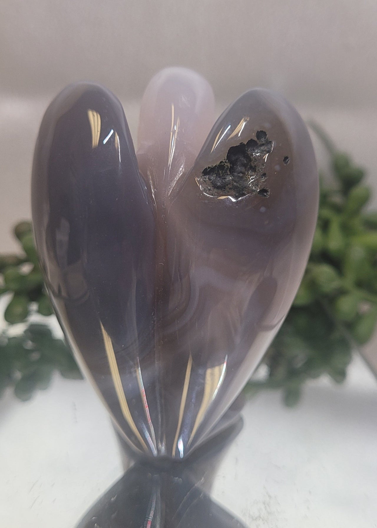 Druzy Agate Angel Carving | Natural Banded Agate Crystal Angel | 101g