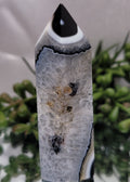 Druzy Agate Tower | Black & White Banded Agate Point | 78mm