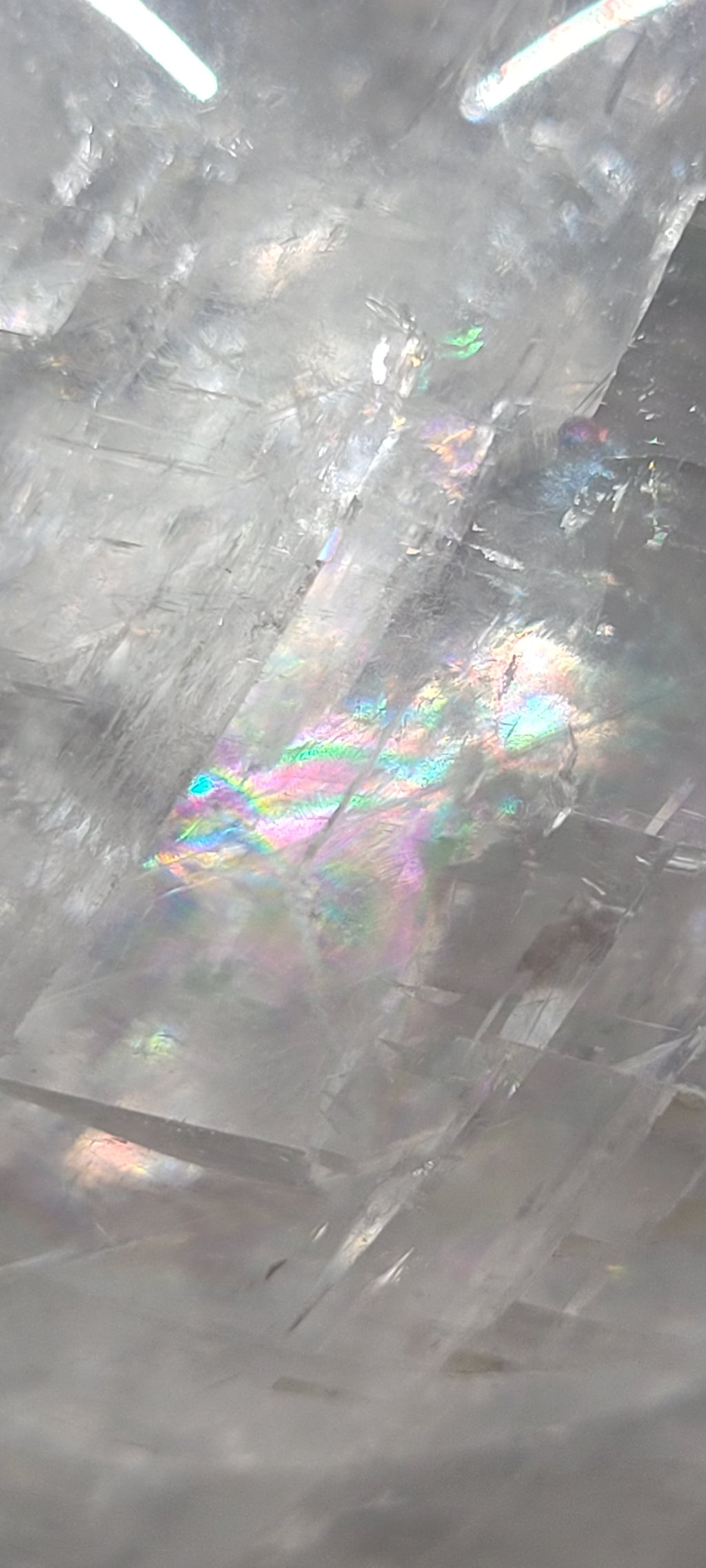 Optical Calcite Sphere | Rainbow Flash Iceland Spar Sphere | 56mm