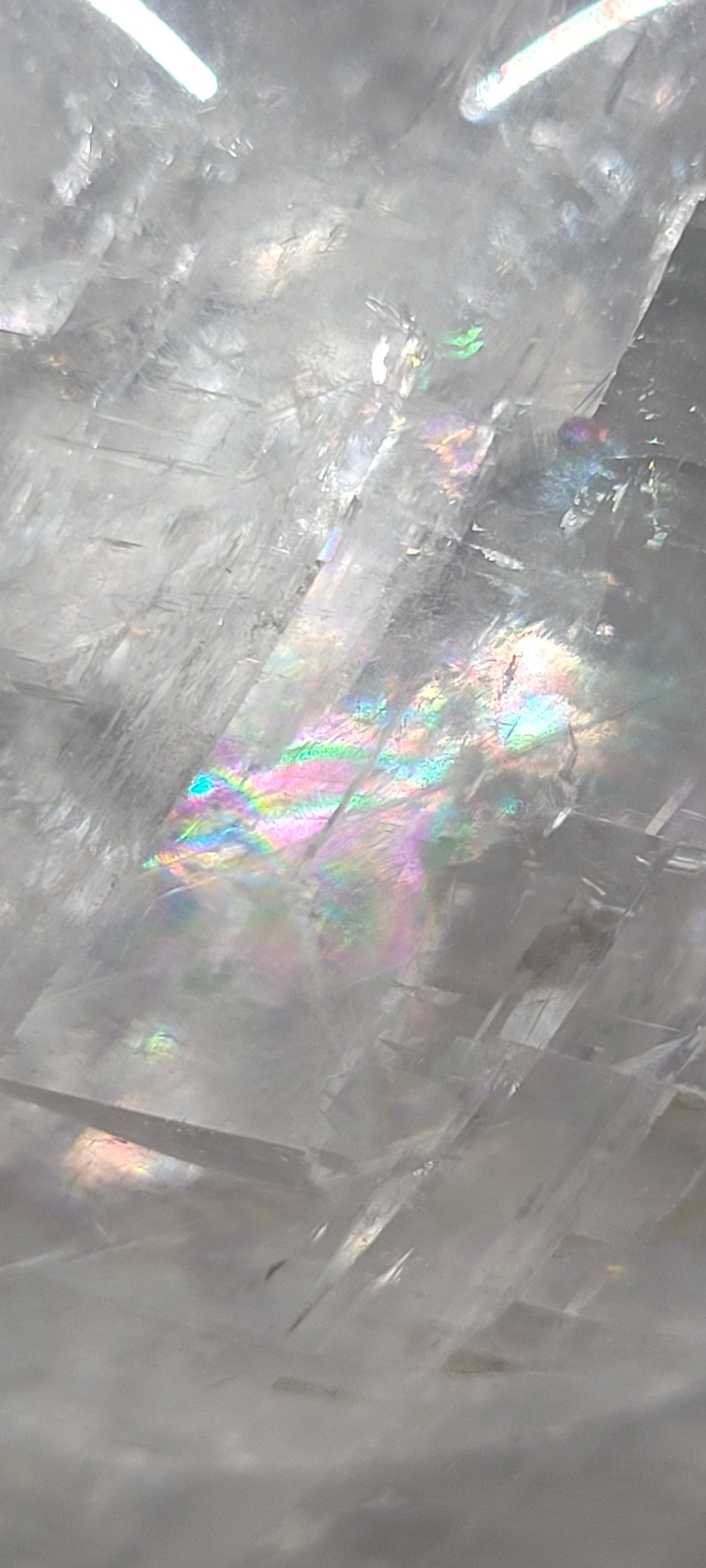 Optical Calcite Sphere | Rainbow Flash Iceland Spar Sphere | 56mm