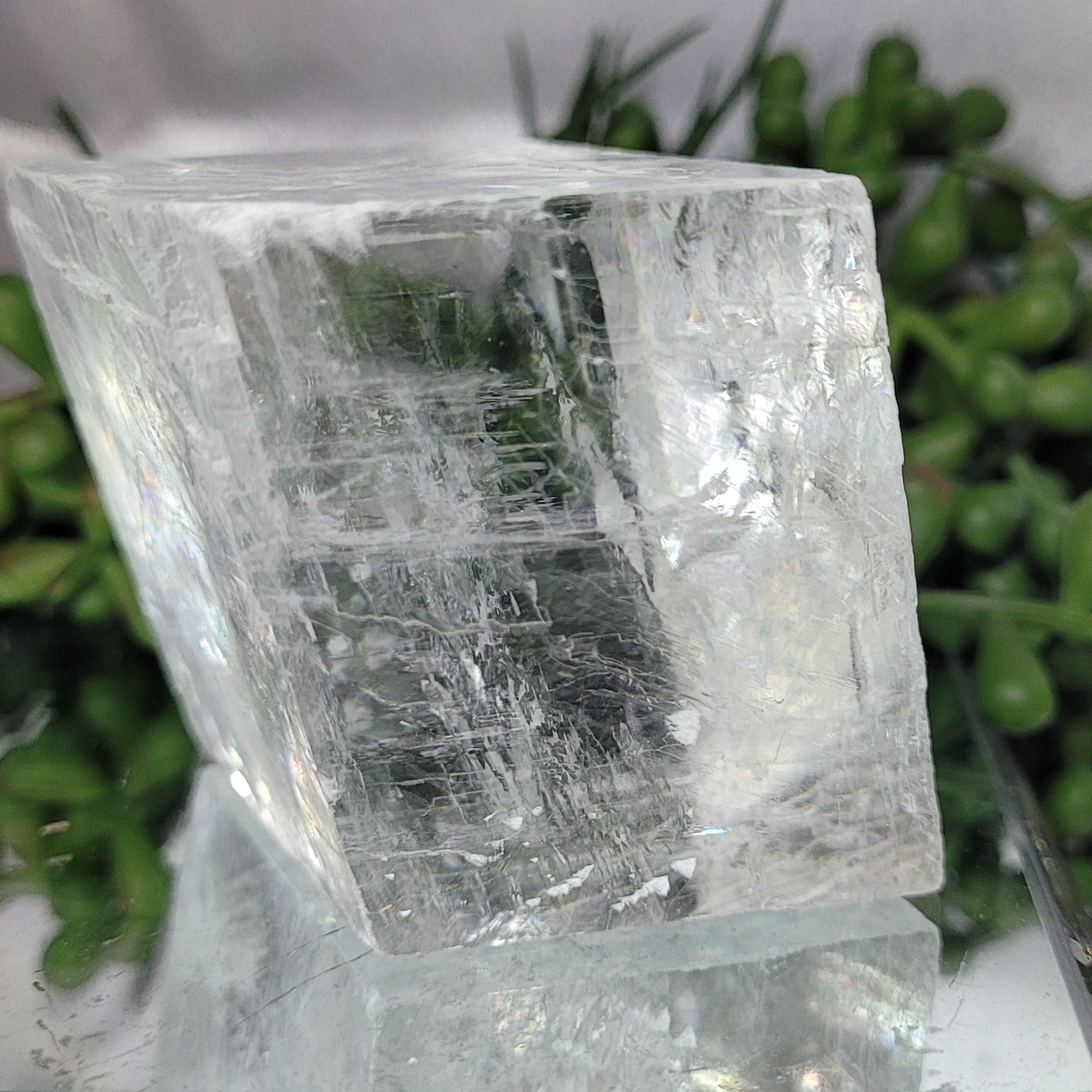 Clear Optical Calcite Cube | Natural Iceland Spar Crystal | 230g