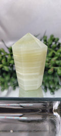 Pale Green Onyx Afghan Jade Point | Polished Crystal Tower | 77g