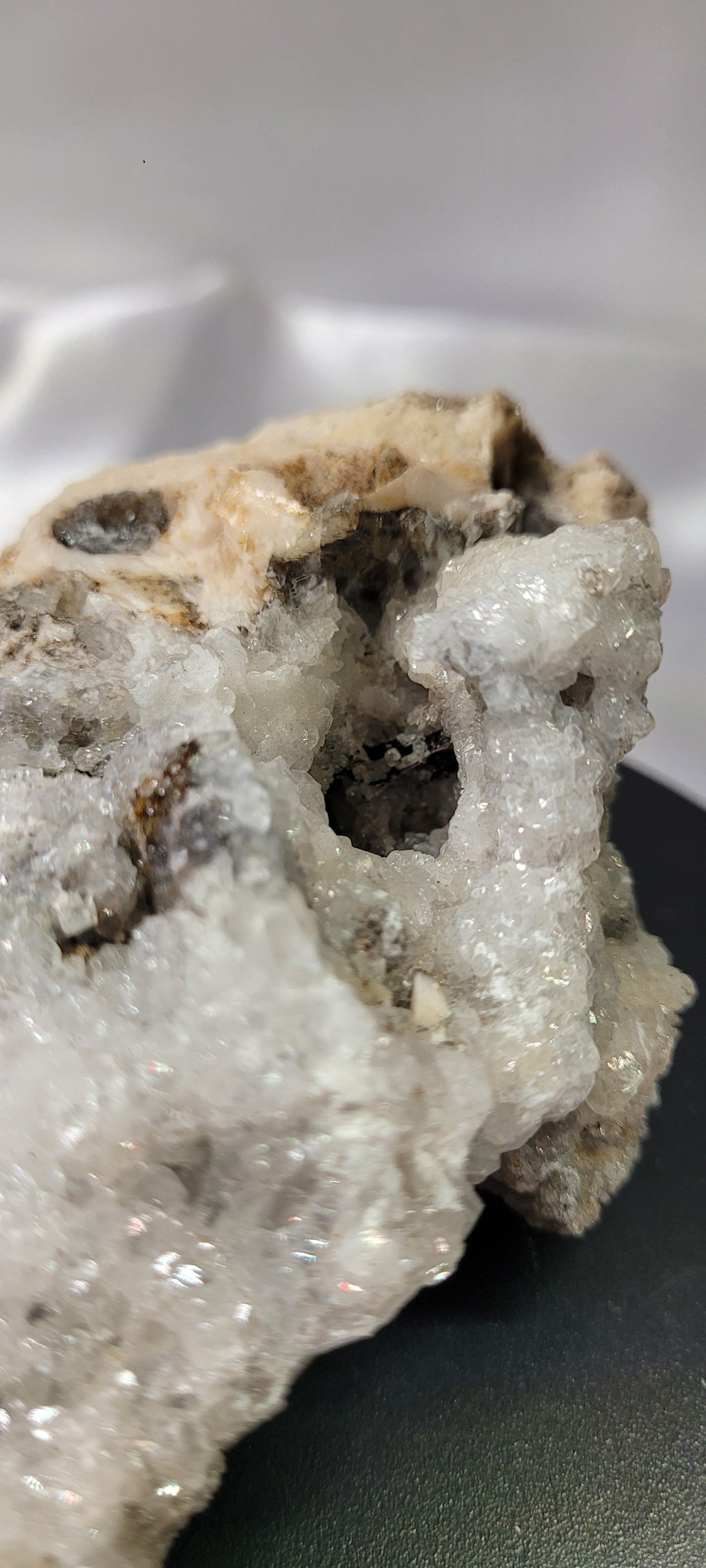 White Cave Calcite Crystal Cluster | Natural Druzy Mineral Specimen | 428g