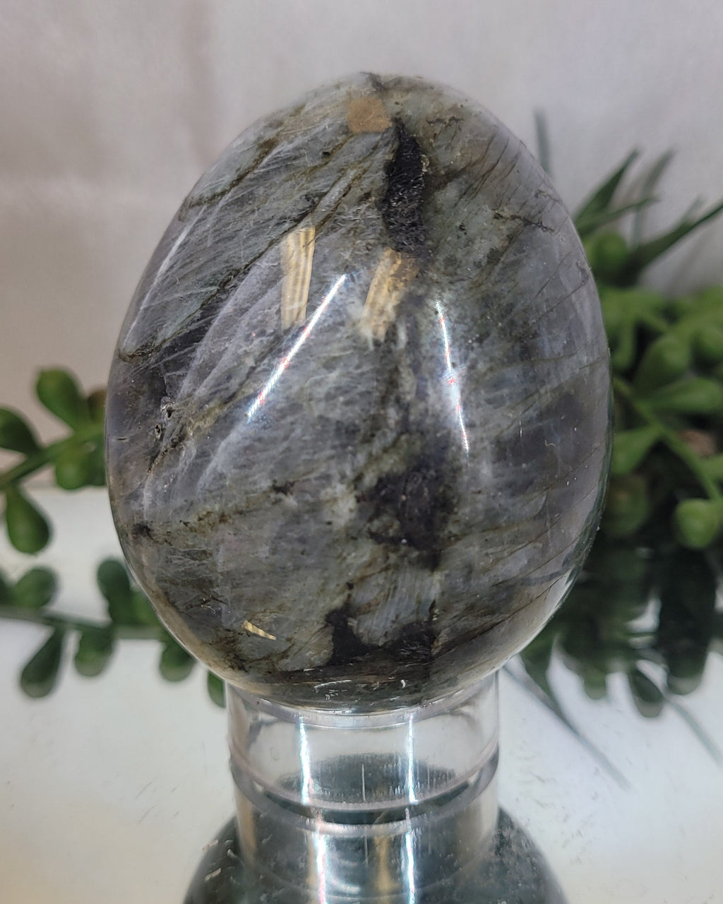 Labradorite Flash Egg | Blue Fire & Rainbow Flash Crystal Display
