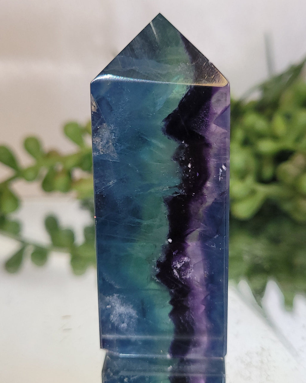 Rainbow Fluorite Tower | Purple, Blue & Green Fluorite Point | 63.4mm