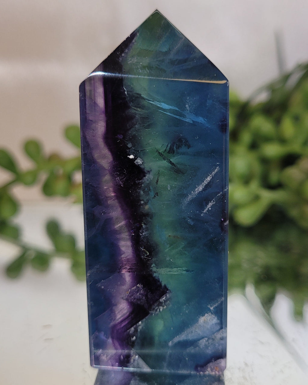 Rainbow Fluorite Tower | Purple, Blue & Green Fluorite Point | 63.4mm