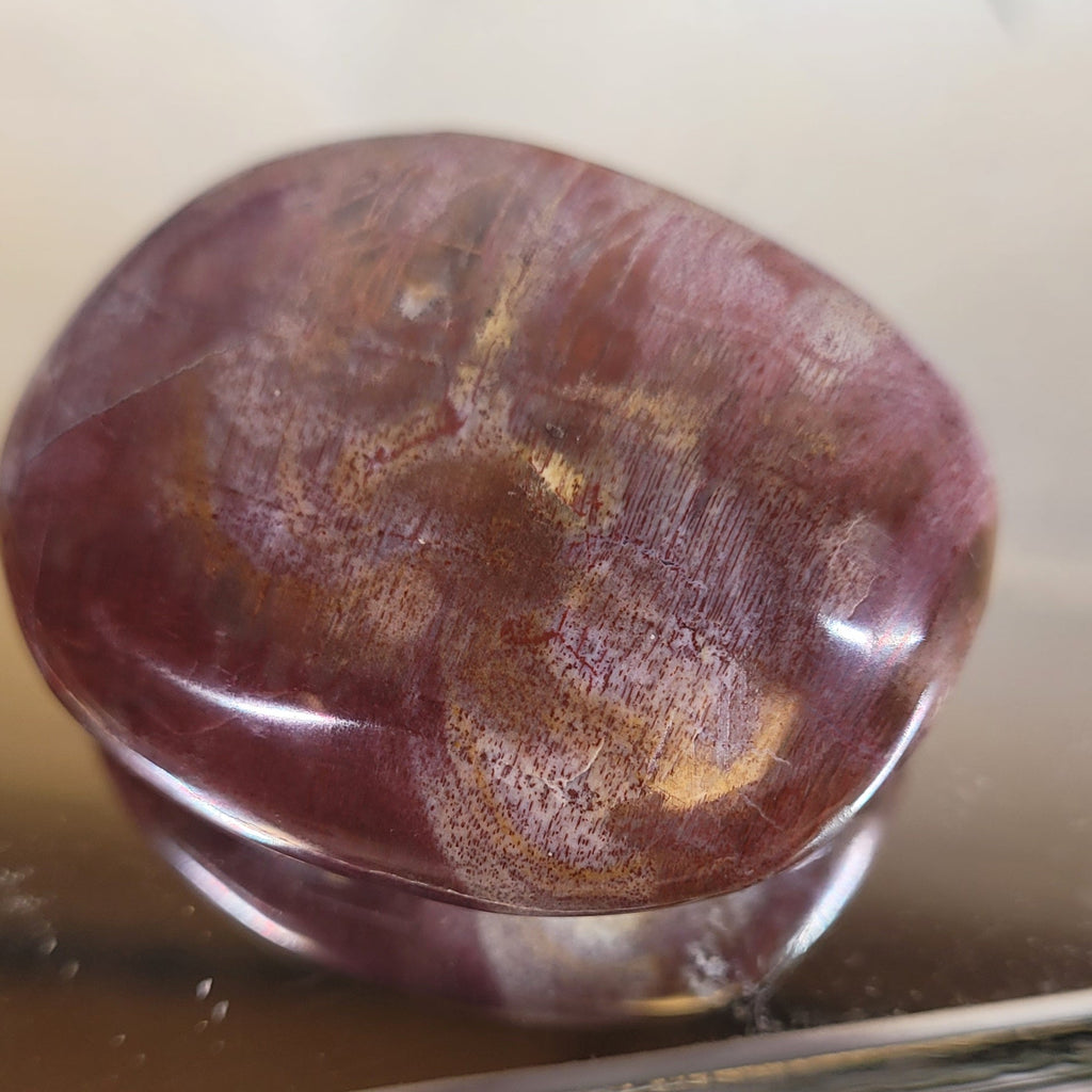 Pink Ocean Jasper Palm Stone | Polished Ocean Jasper Worry Stone | Natural Ocean Jasper