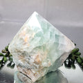 Green Fluorite Rough Point Specimen | Polished Crystal Point with Natural Matrix | 500g Display Piece