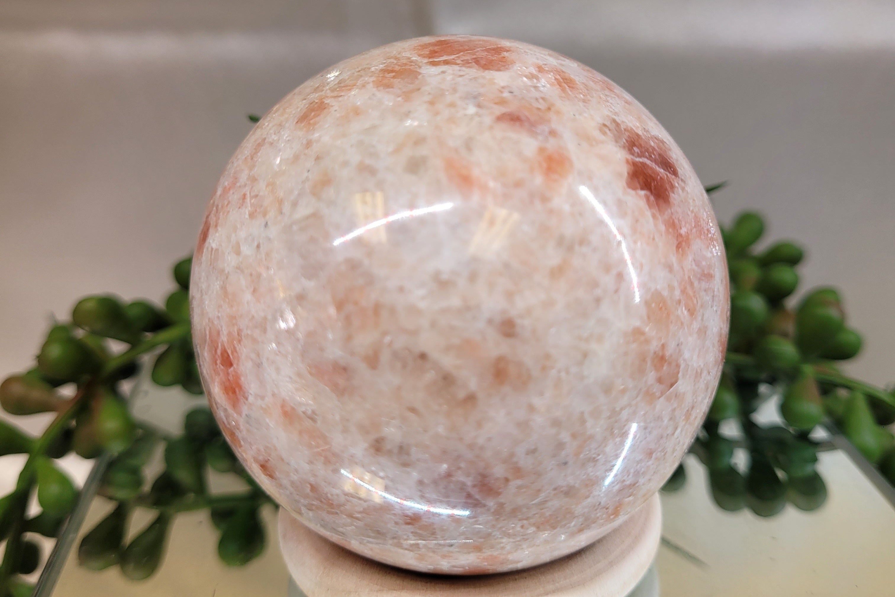 Sunstone Sphere • Copper Flash Feldspar