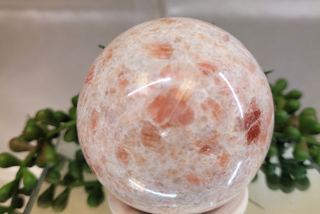 Sunstone Sphere • Copper Flash Feldspar