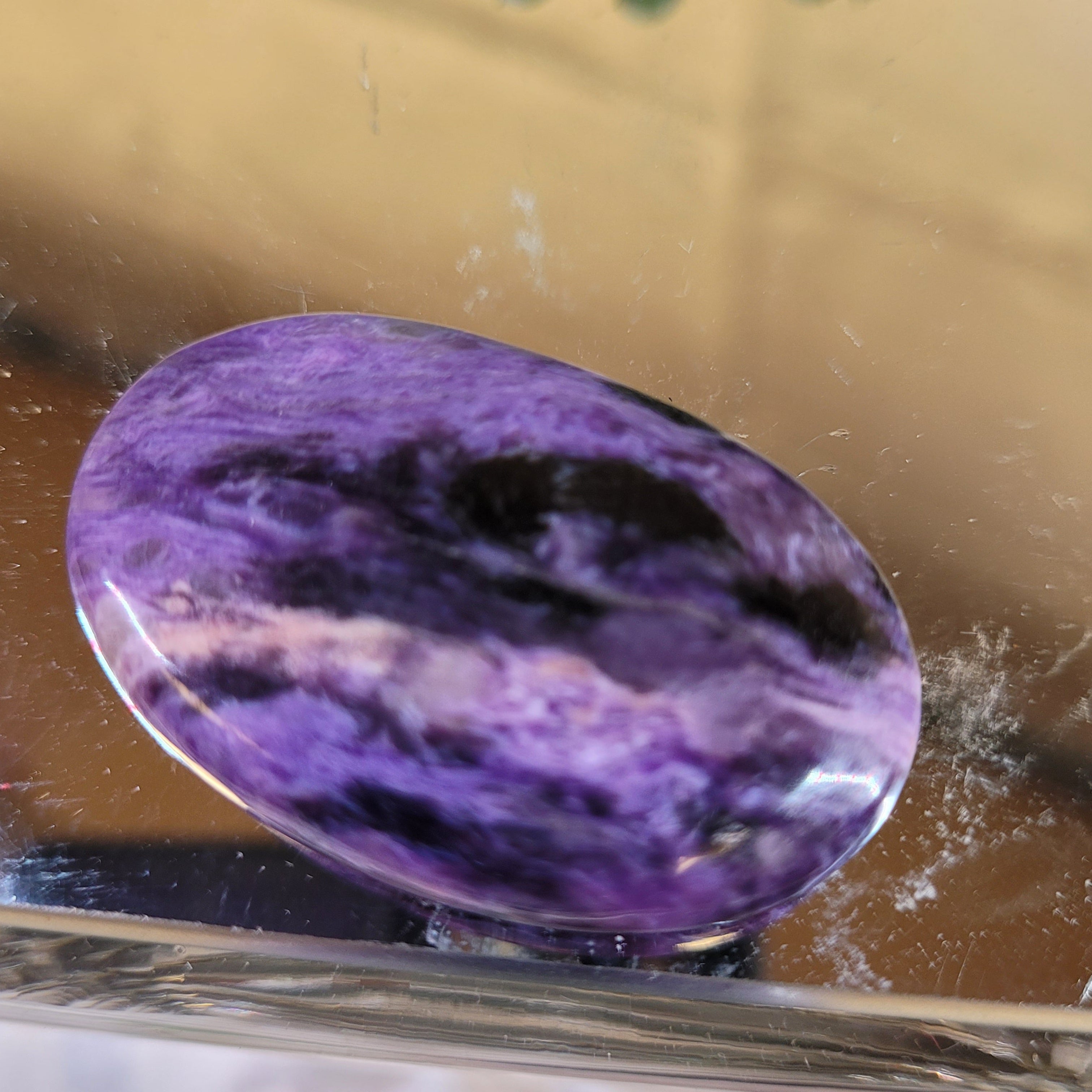 Charoite Mini Palm Stone | Purple Charoite Pocket Crystal