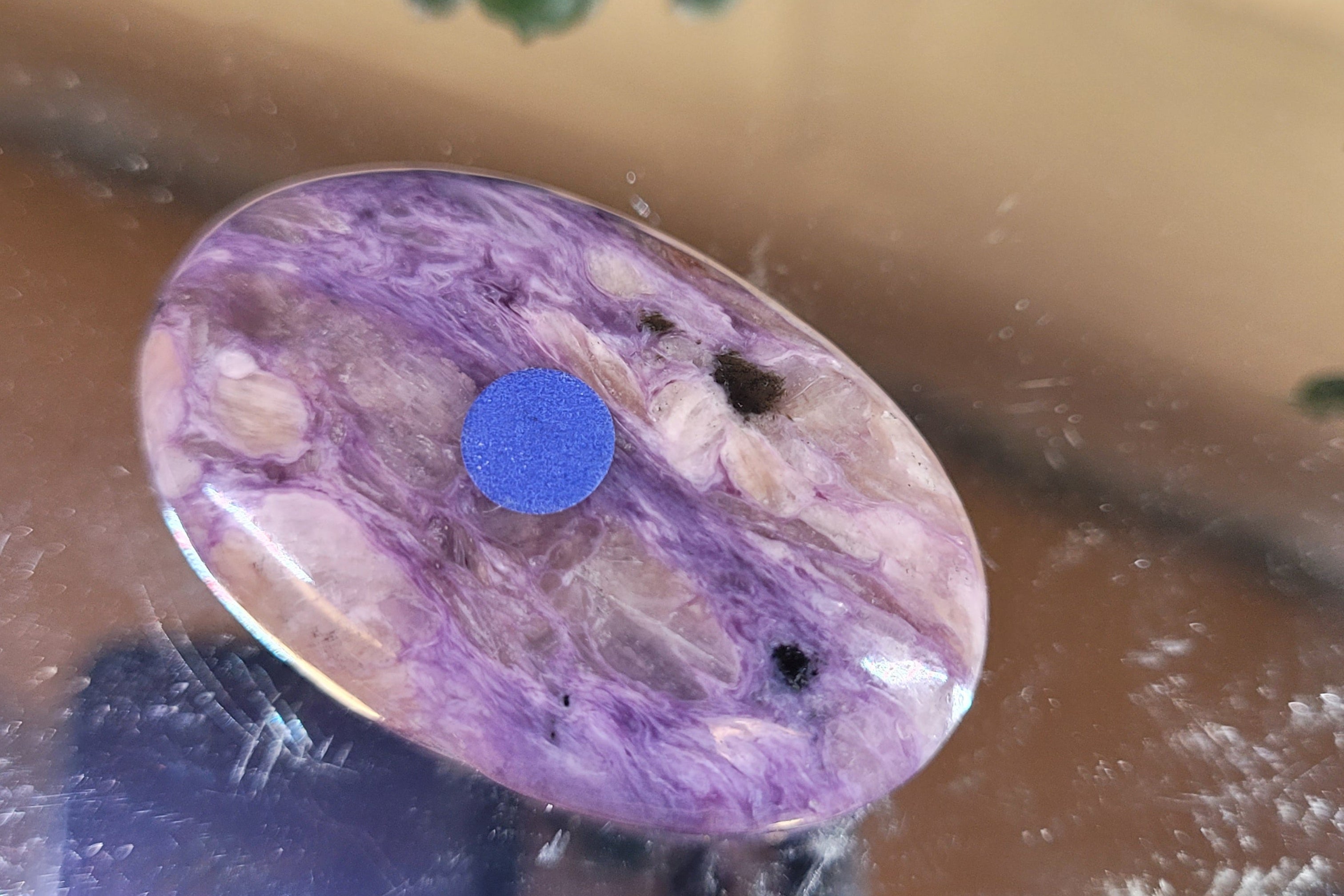 Charoite Mini Palm Stone | Polished Purple Charoite Pocket Crystal