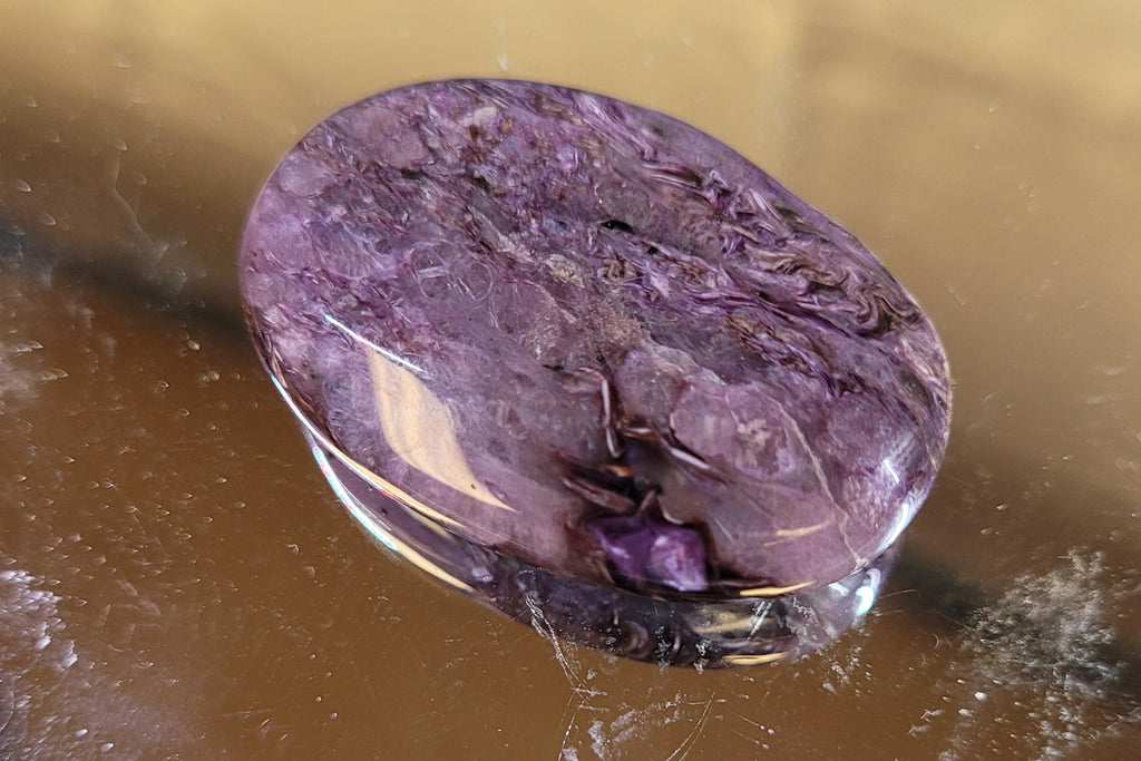 Charoite Mini Palm Stone | Silky Purple Charoite Pocket Crystal