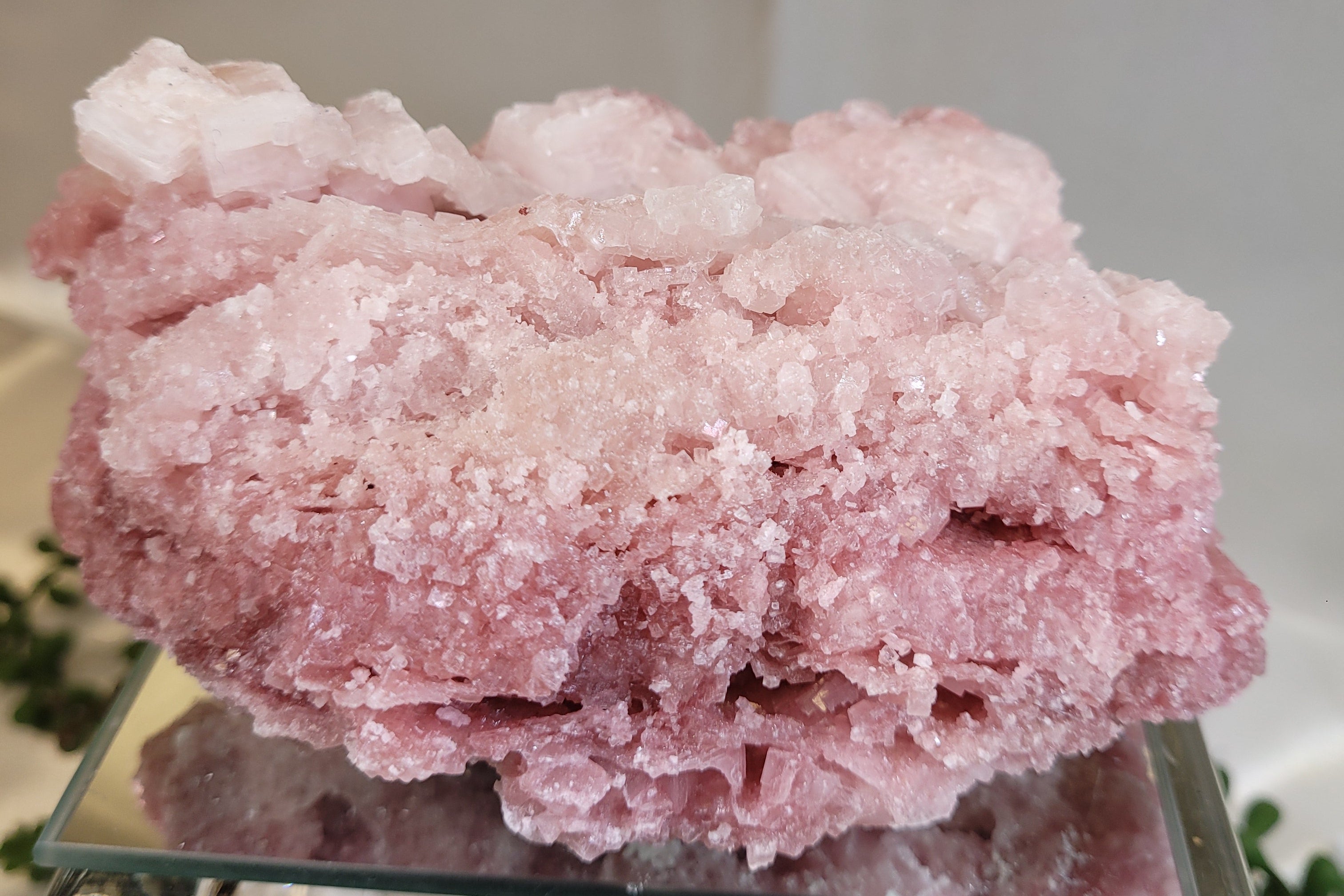 Pink Halite Crystal Specimen | Trona, California | Natural Pink Halite Cluster | 405g | 120.2mm