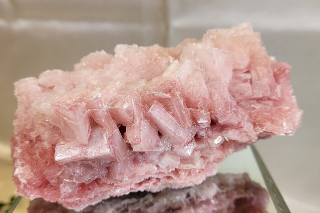 Pink Halite Crystal Specimen | Trona, California | Natural Pink Halite Cluster | 405g | 120.2mm