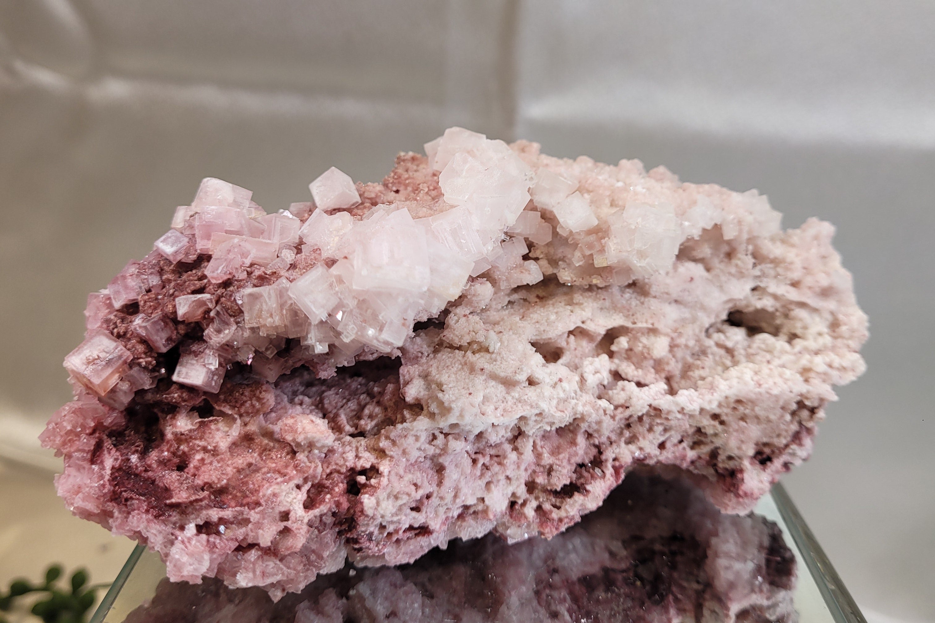 Pink Halite Crystal Specimen | Trona, California | Collector Mineral Display Piece | 445g | 134.3mm