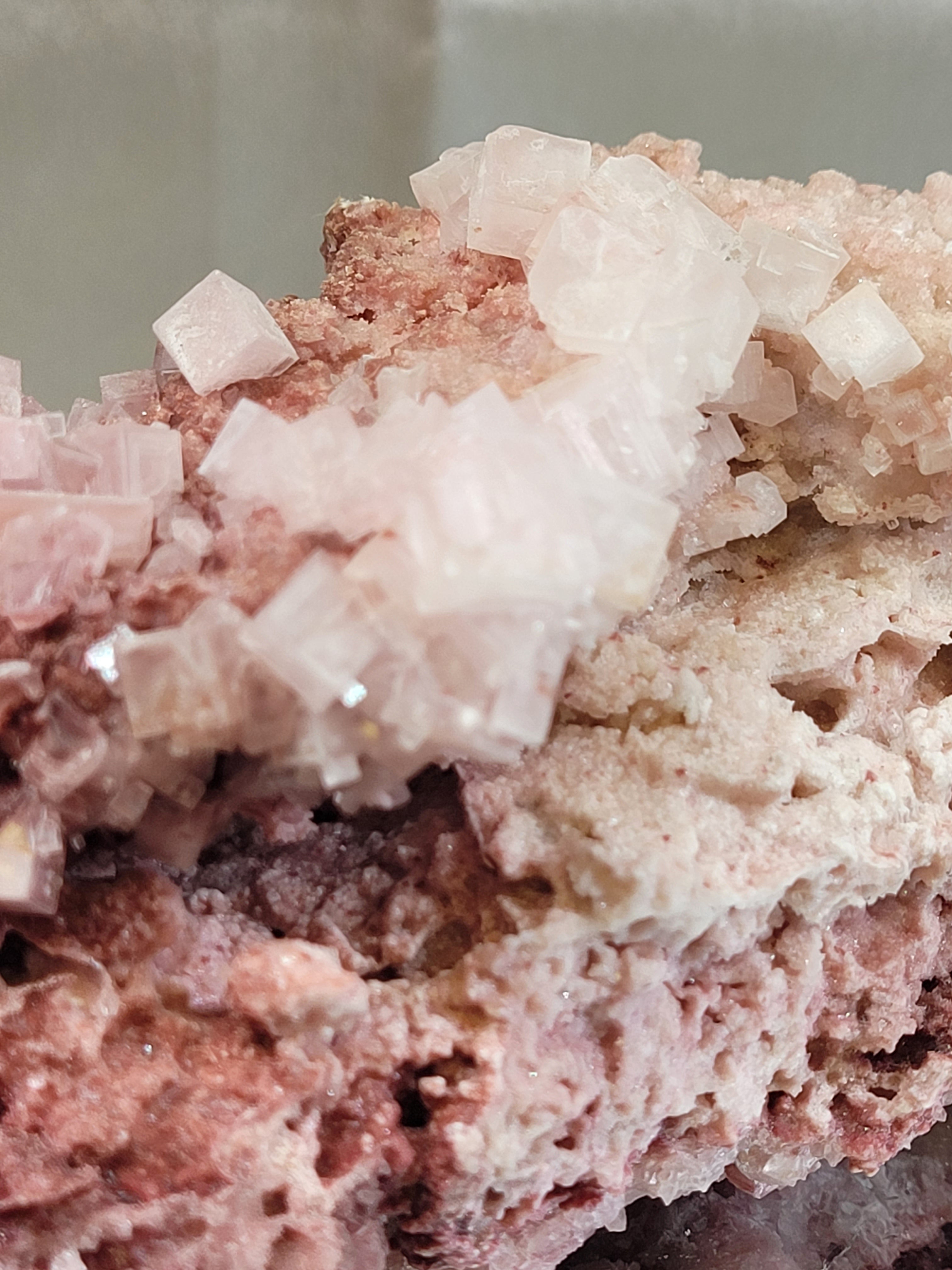 Pink Halite Crystal Specimen | Trona, California | Collector Mineral Display Piece | 445g | 134.3mm
