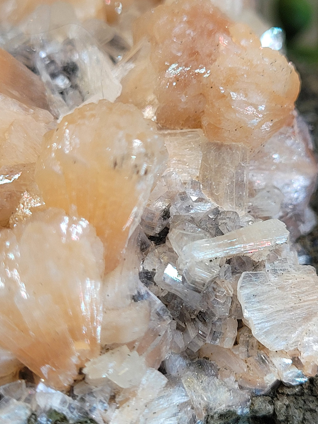 Peach Stilbite with Apophyllite on Matrix | Natural Mineral Specimen | Exact Piece