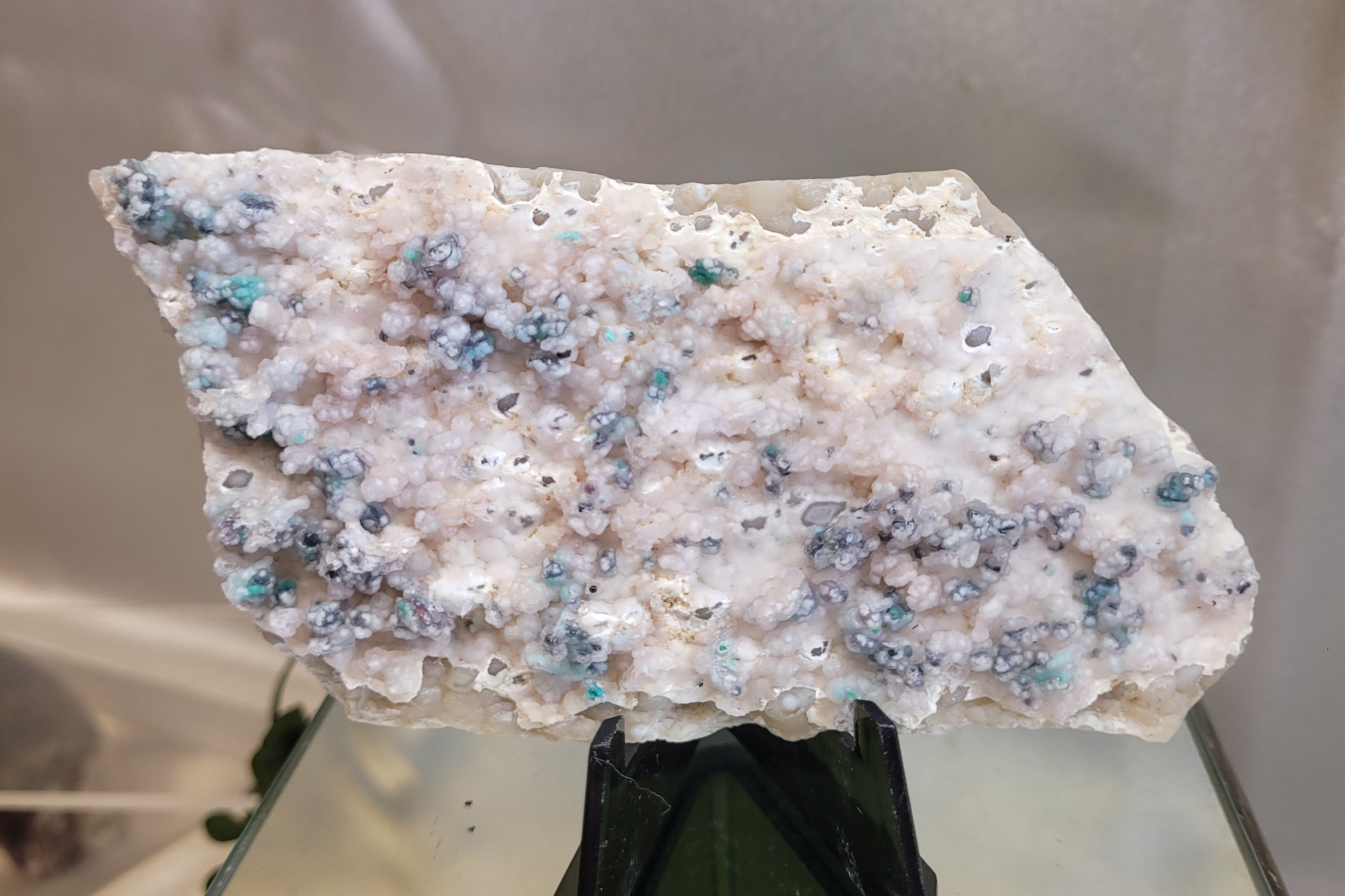 Botryoidal Chrysocolla on Chalcedony | Natural Mineral Specimen | Exact Piece