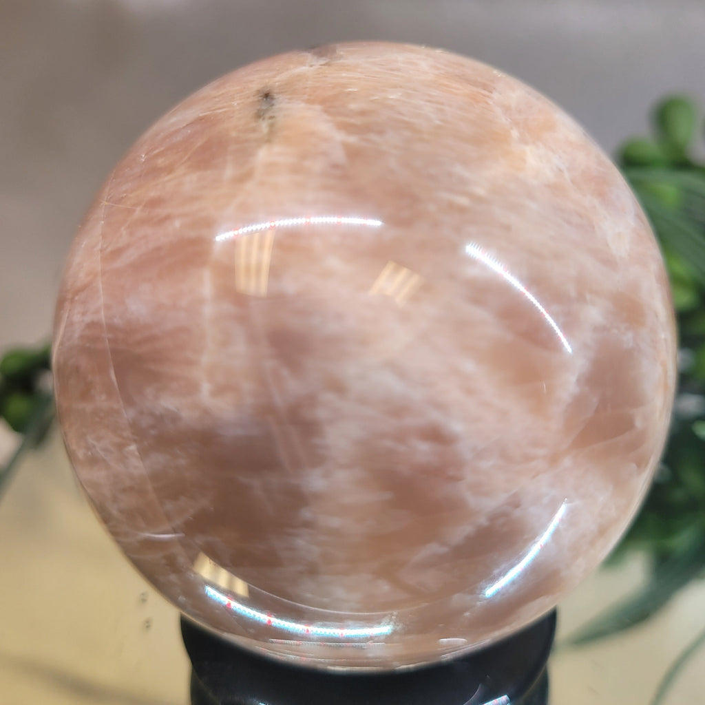 Peach Moonstone Sphere | 56.1mm Natural Crystal Sphere | Warm Apricot Feldspar Crystal | Collector Display