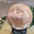 Peach Moonstone Sphere | 56.1mm Natural Crystal Sphere | Warm Apricot Feldspar Crystal | Collector Display