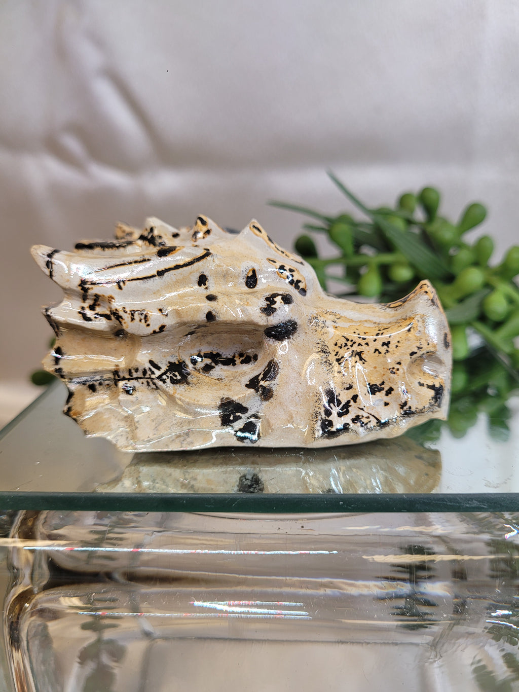 Picture Jasper Dragon Head Carving | Natural Crystal Dragon Skull | 75.2mm | One-of-a-Kind