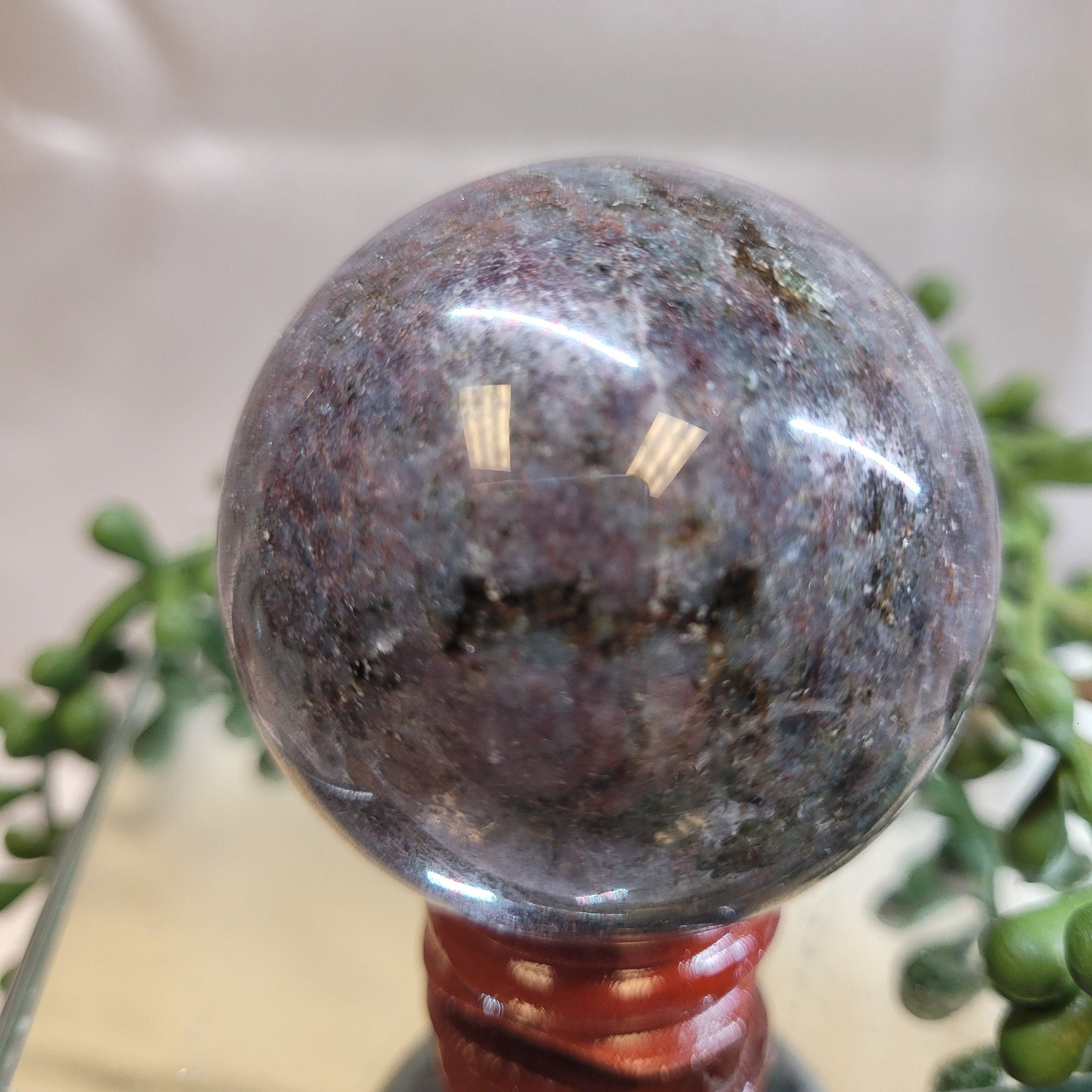 Ruby in Kyanite Sphere | 54.6mm Crystal Sphere | Natural Ruby & Blue Kyanite Crystal Ball | Fluorescent Under UV