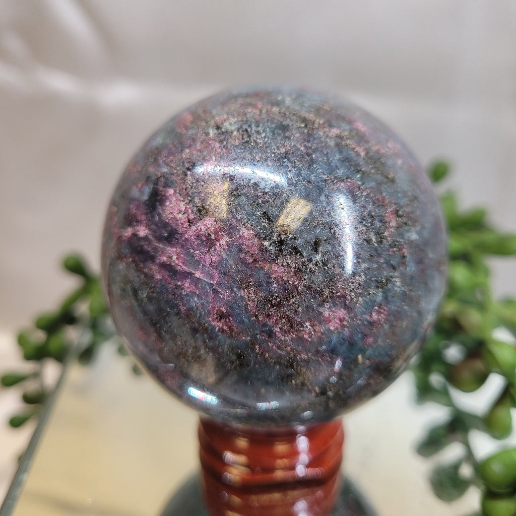 Ruby in Kyanite Sphere | 59.7mm Natural Crystal Sphere | Fluorescent Ruby Crystal Ball