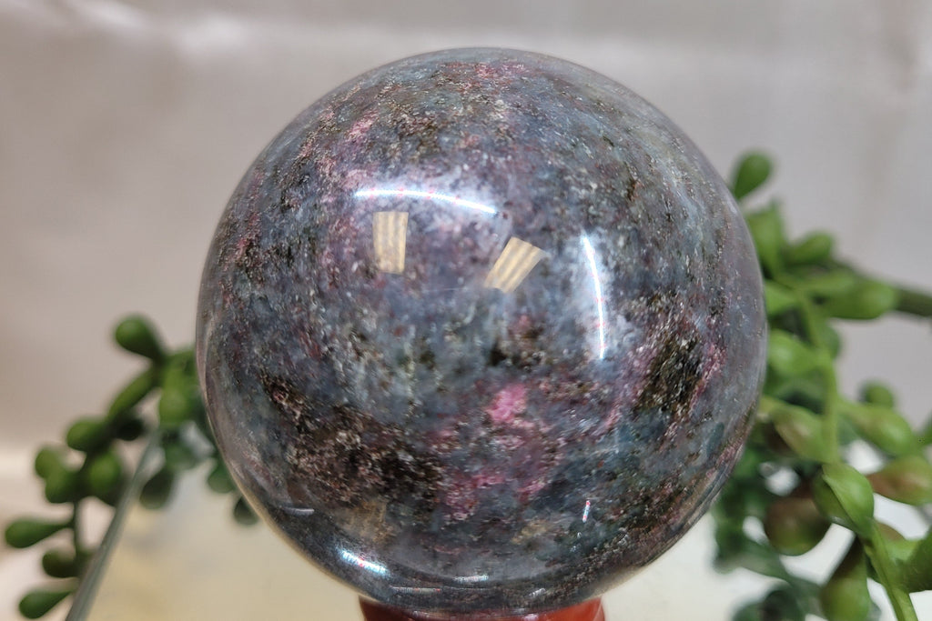 Ruby in Kyanite Sphere | 59.7mm Natural Crystal Sphere | Fluorescent Ruby Crystal Ball