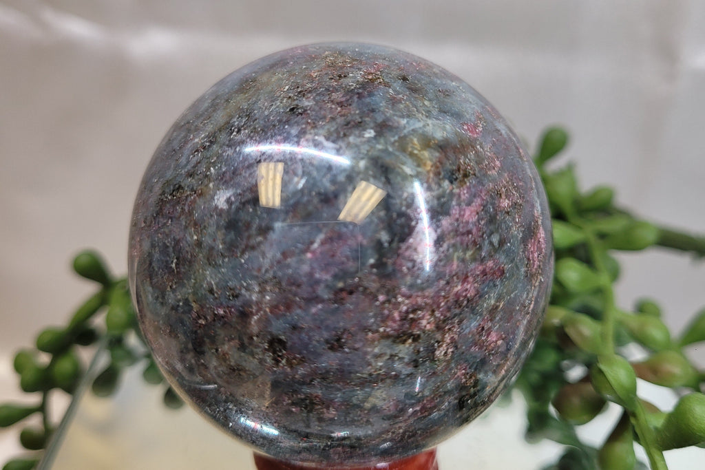 Ruby in Kyanite Sphere | 59.7mm Natural Crystal Sphere | Fluorescent Ruby Crystal Ball