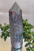 UV Reactive Ruby in Kyanite Tower | 85mm Natural Crystal Point | Fluorescent Ruby & Blue Kyanite Generator